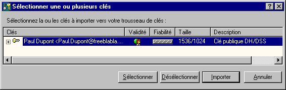 Importation de cl
